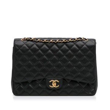 Chanel Classic Double Flap Maxi Black Caviar Gold
