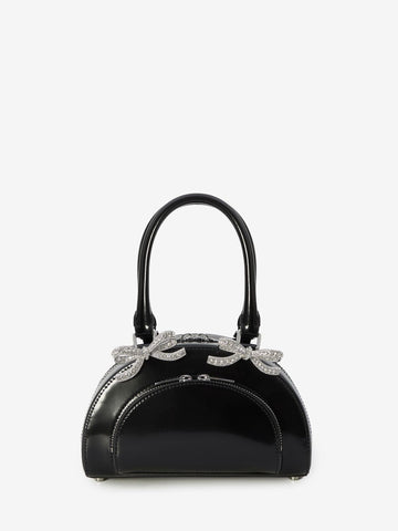 LEATHER CURVED MINI TOTE BAG