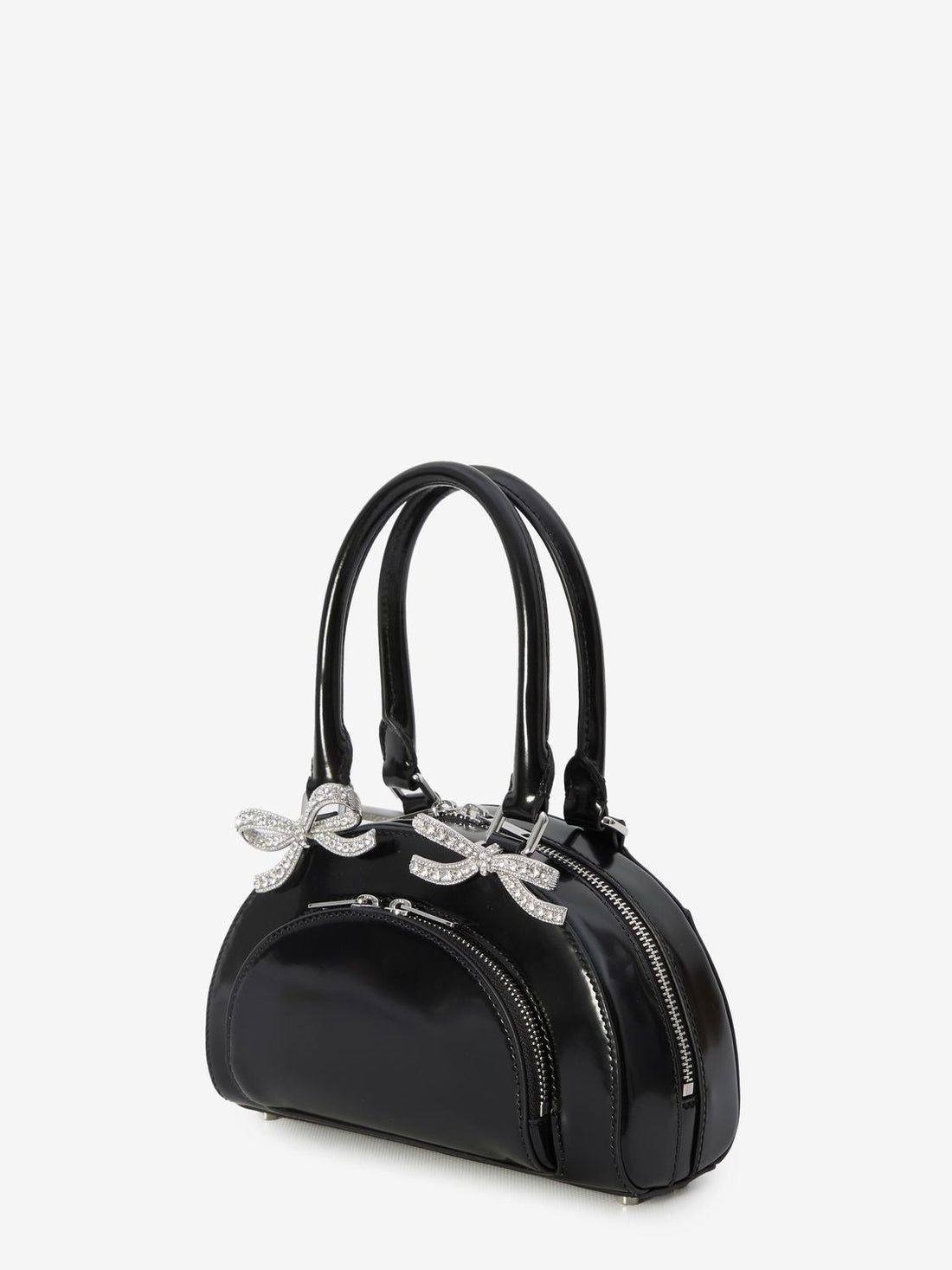 LEATHER CURVED MINI TOTE BAG