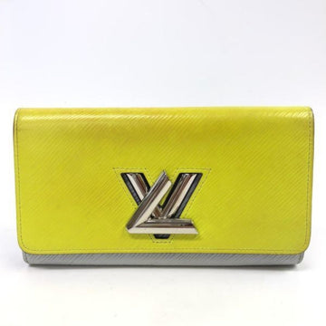 LOUIS VUITTON Long Wallet Purse leather Yellow type Epi Portefeuille twist Women Used