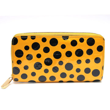 LOUIS VUITTON Long Wallet Purse M91571 Vernis Yellow type Vernis dot infinity zippy Women Used