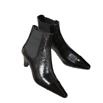 Pointy toe Chelsea Ankle Boots Women Genuine Leather Patchwork Color Wedges Heel Short Boots Sexy Luxury Fashion Week Boots fema
