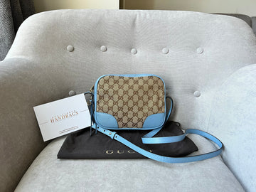 Gucci Bree GG Canvas Light Blue Mini Messenger Bag