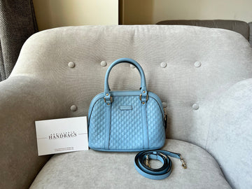 Gucci Blue Bree Guccissima Mini Dome Bag (RRP £950)