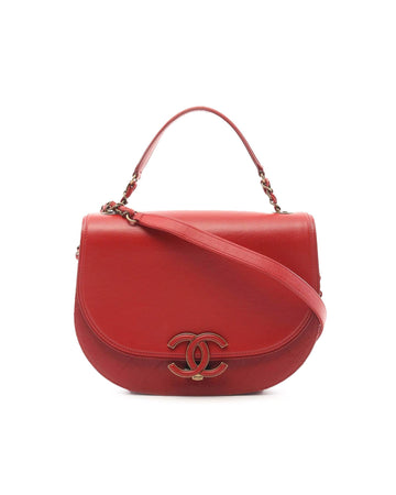 Medium Calfskin Coco Curve Leather Flap Bag