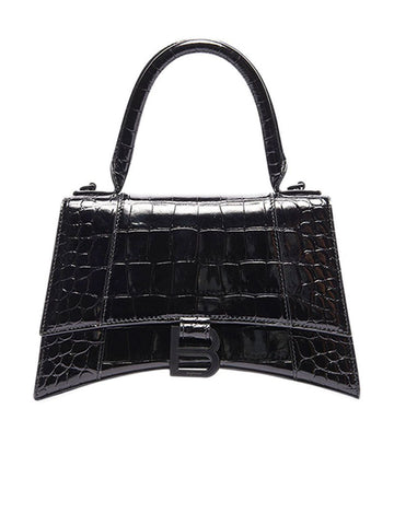 Hourglass XS Top Handle Bag in Black