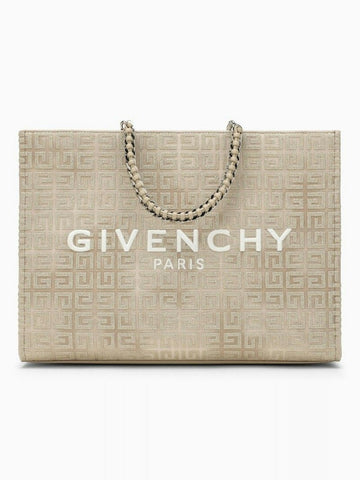 G-TOTE MEDIUM GOLD CANVAS WITH CHAIN
