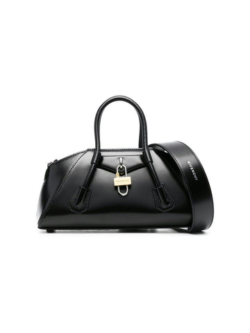 MINI BOLSO NEGRO LOGO PLATEADO