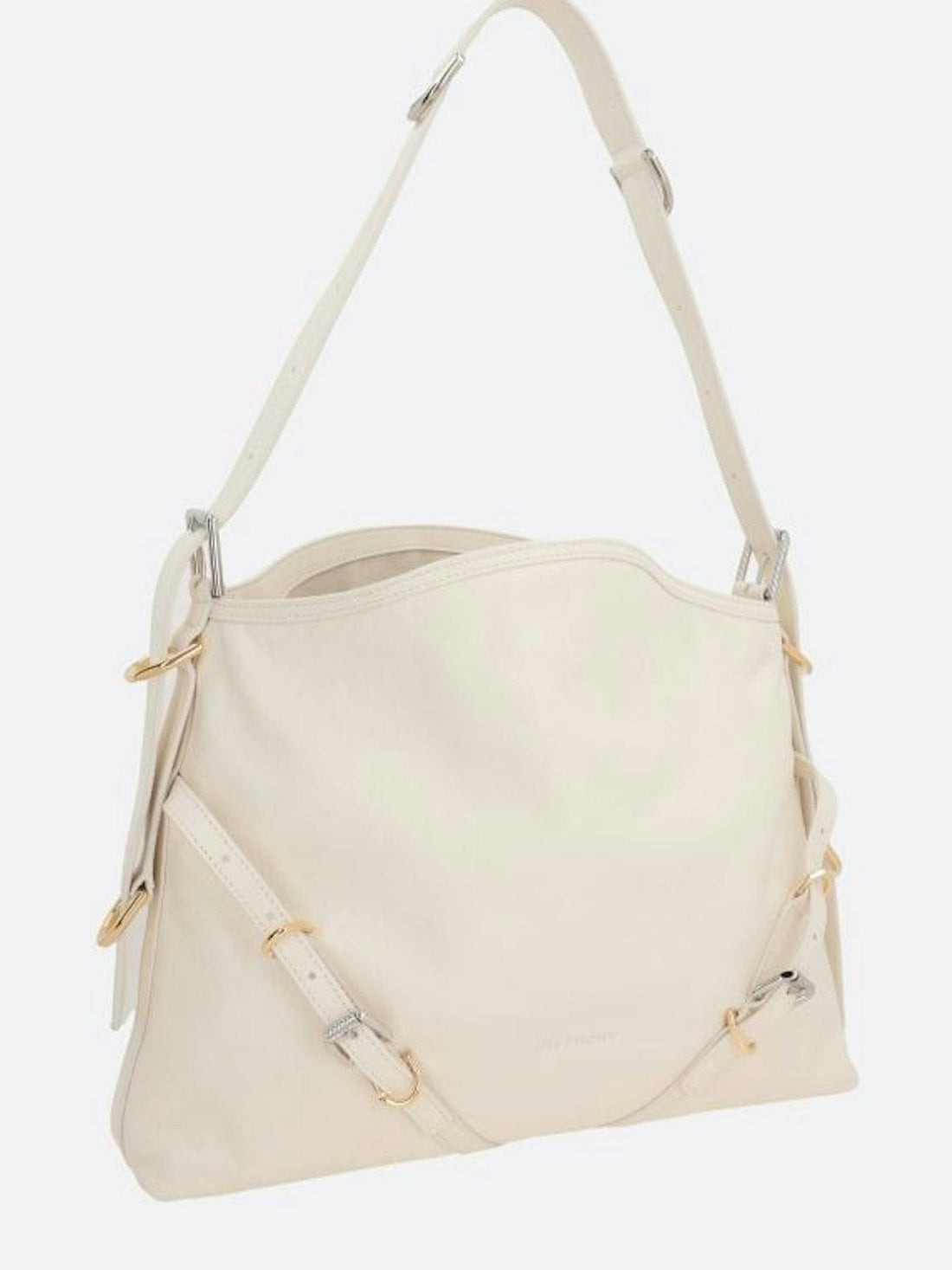 MEDIUM VOYOU BAG IN IVORY LEATHER