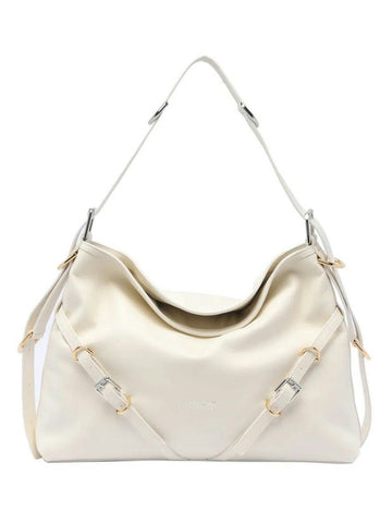 MEDIUM VOYOU BAG IN IVORY LEATHER