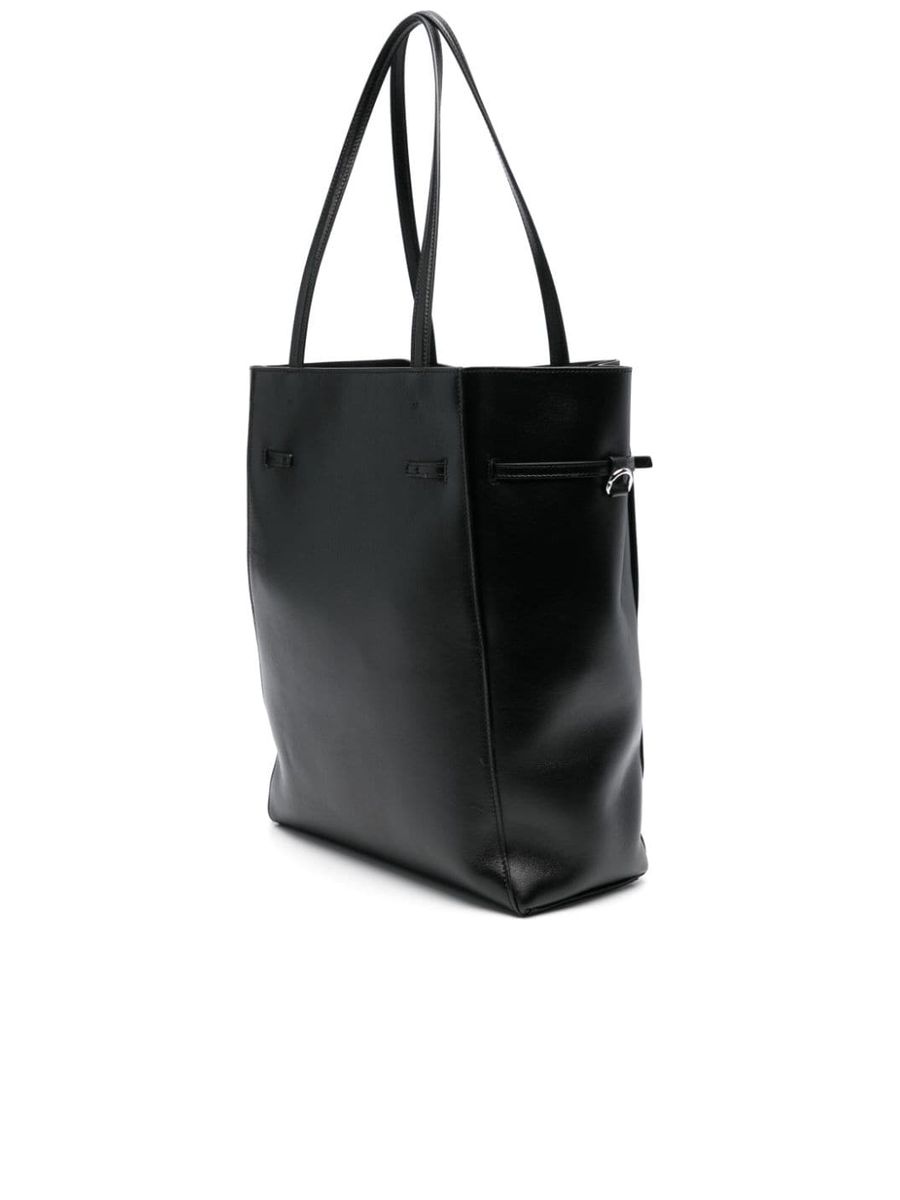 Voyou Medium Leather Tote Bag in Black