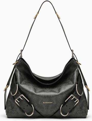 Voyou Boyfriend Medium Black Leather Bag