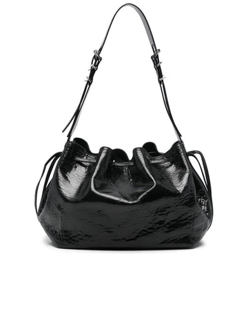 Patent Lambskin Shoulder Bag