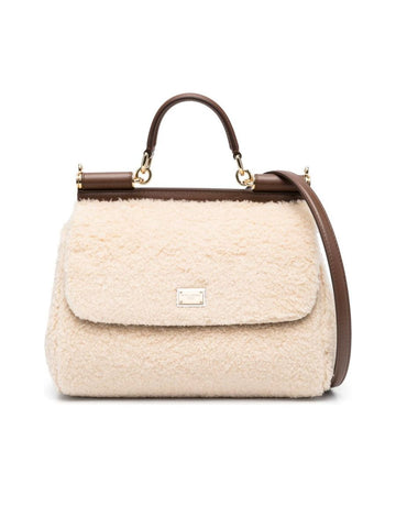 Medium Sicily Shearling Tote Bag