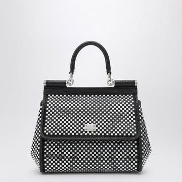 Dolce&Gabbana Black Sicily Medium Handbag With Crystals Women