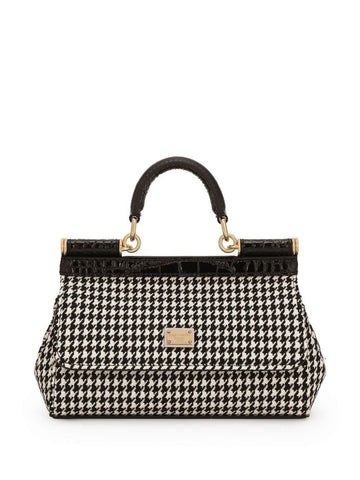 SMALL SICILY HOUNDSTOOTH TOTE BAG