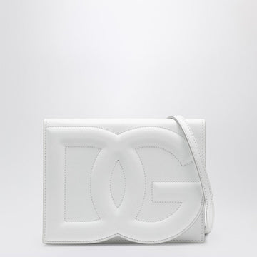 Dolce&Gabbana White Dg Logo Leather Shoulder Bag Women
