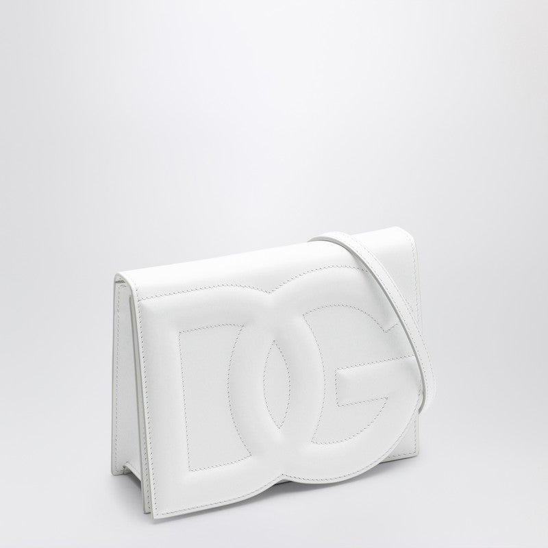 Dolce&Gabbana White Dg Logo Leather Shoulder Bag Women