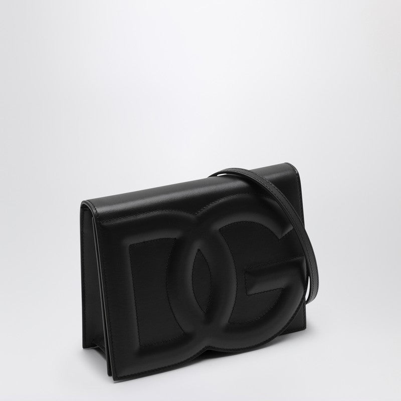 Dolce&Gabbana Black Dg Logo Leather Shoulder Bag Women