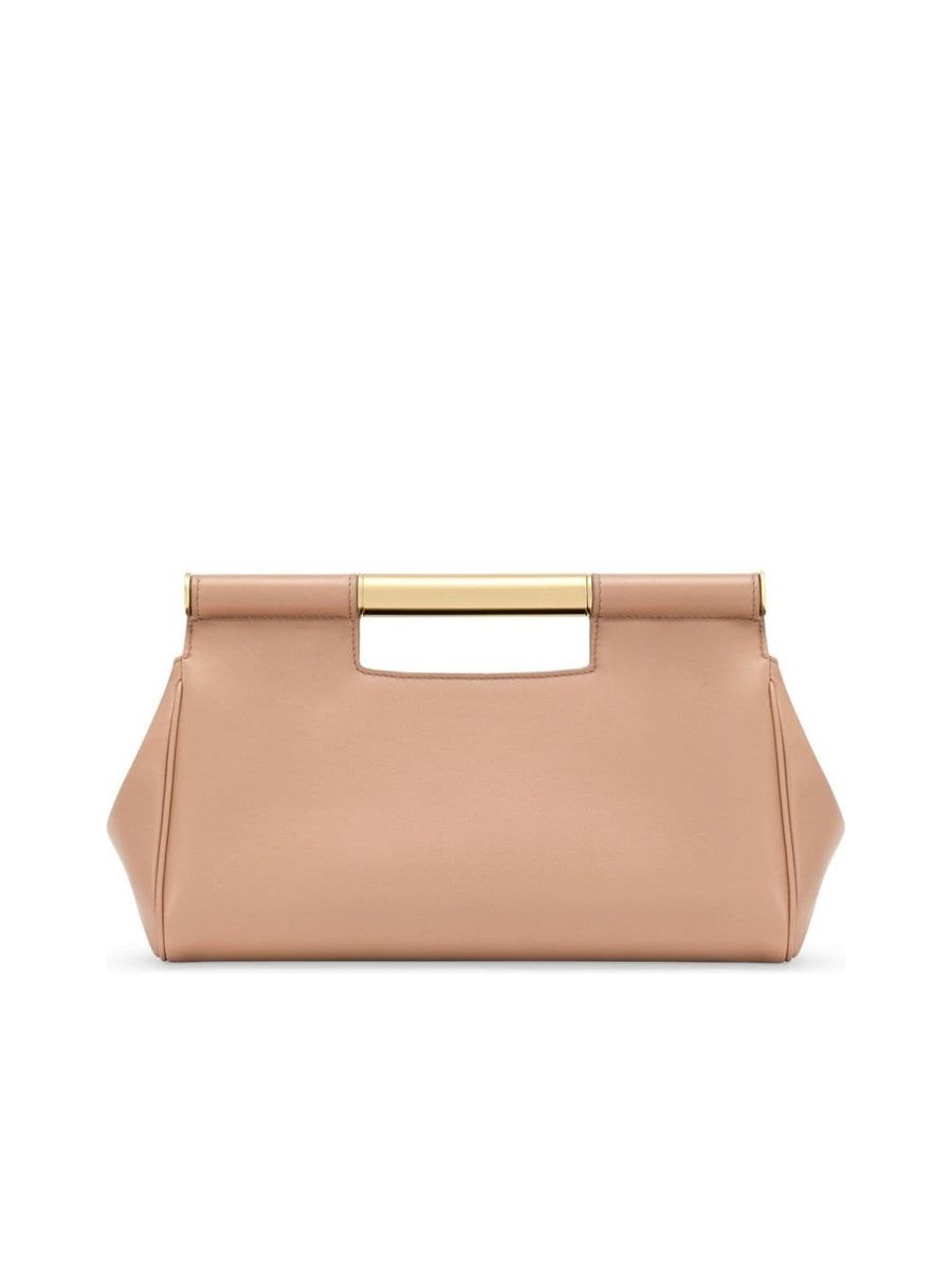 Single Metallic Top Handle Clutch