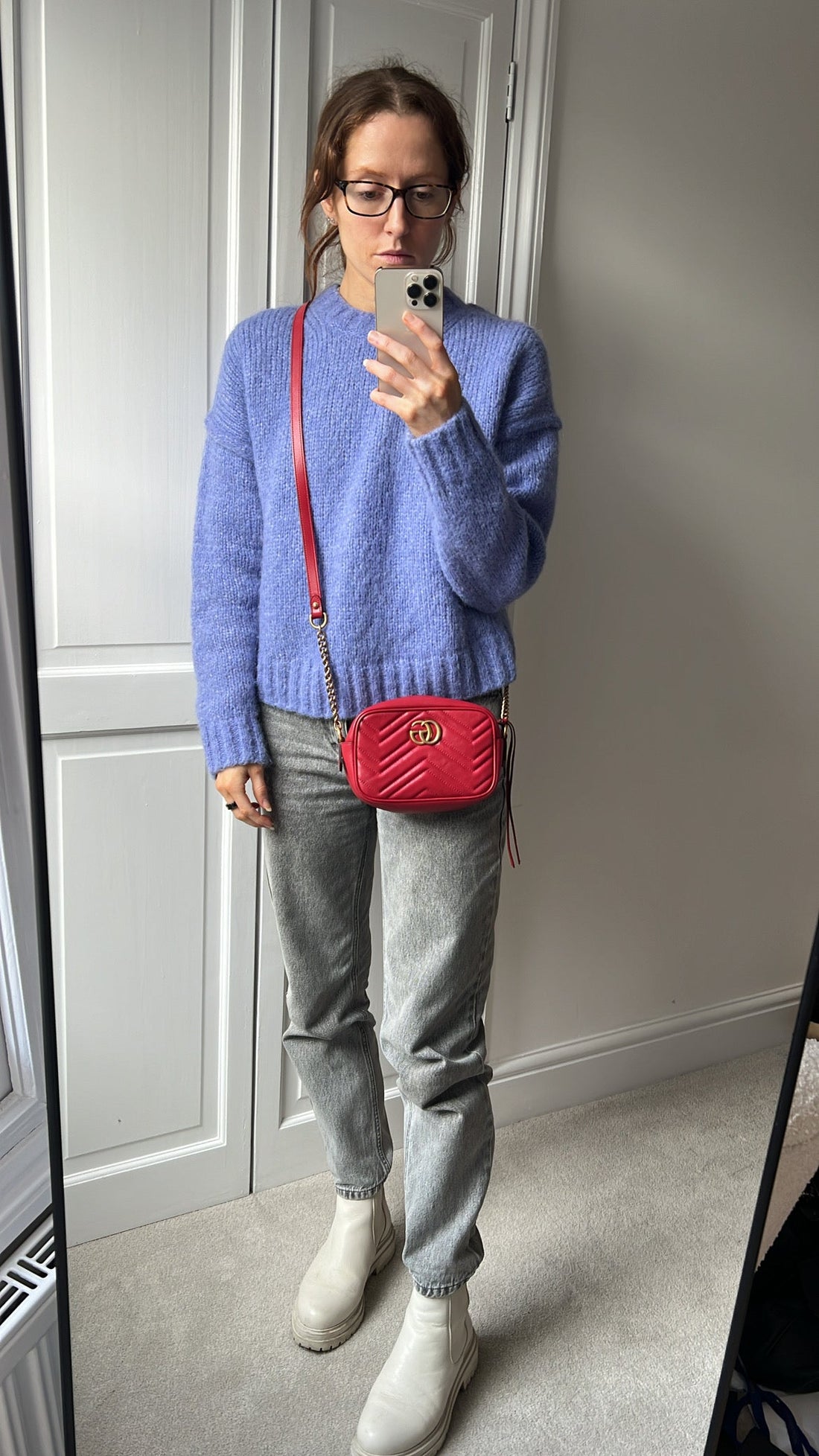 Gucci GG Hibiscus Red Marmont Mini Shoulder Bag (RRP £1360)