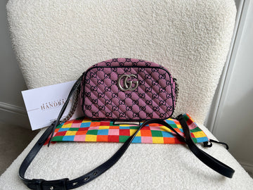 Gucci GG Marmont Pink Canvas Small Shoulder Bag (RRP £1050)