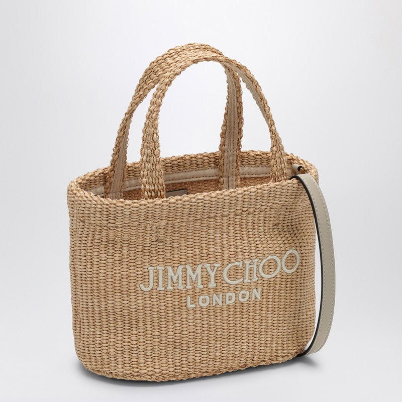 Jimmy Choo Small Beach Tote East-West In Natural Rafia Women