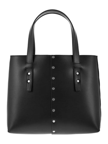 LEATHER AND STUDDED TOTE BAG