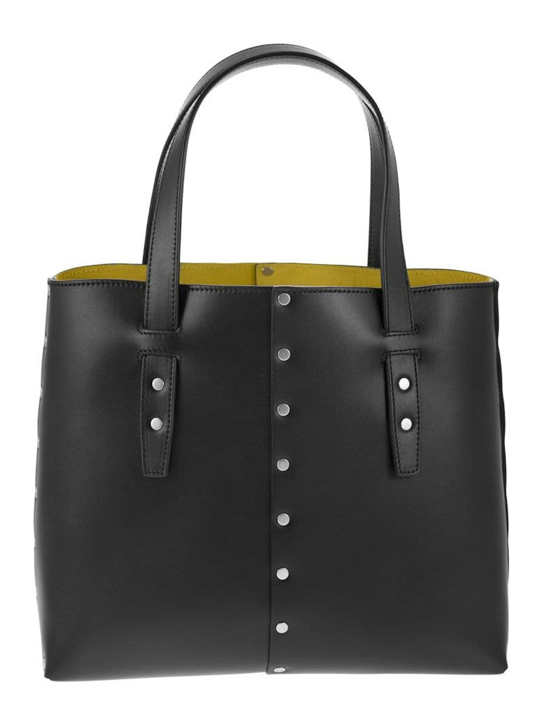 LEATHER AND STUDDED TOTE BAG