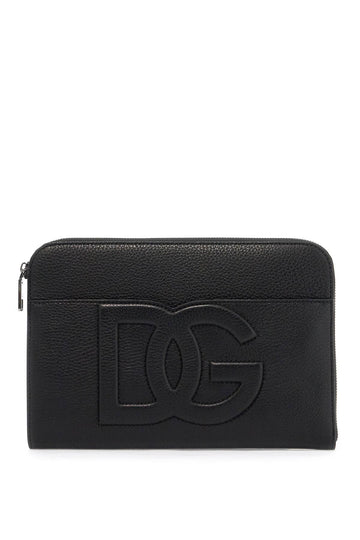 Dolce & Gabbana "Embossed Leather Media Pouch Men