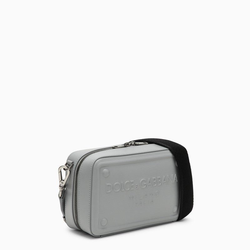 Dolce&Gabbana Grey Calfskin Shoulder Bag Men