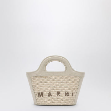 Marni Micro Tropicalia White Leather And Rafia Women