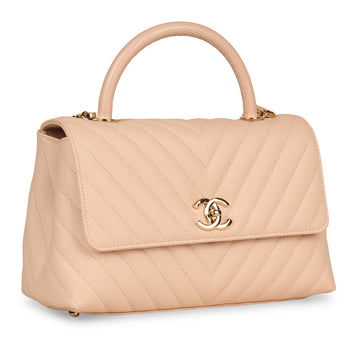 Pink Chevron Coco Top Handle - Medium