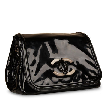Vintage Black Vinyl Shoulder Bag