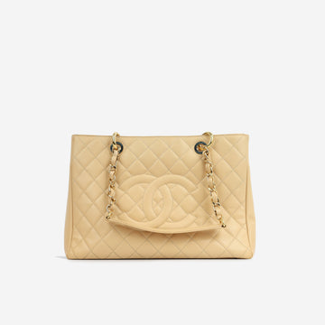 Grand Shopping Tote - Beige Caviar CGHW