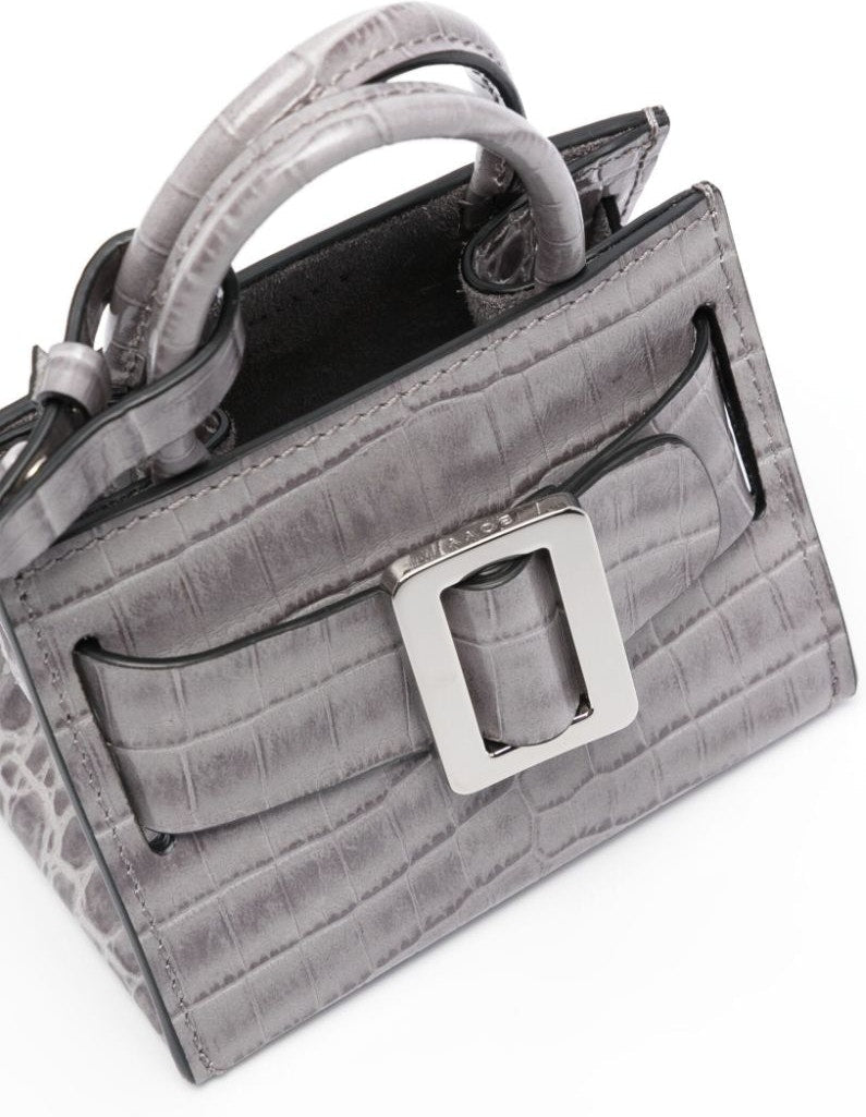 BOBBY CHARM LEATHER MINI BAG - GREY