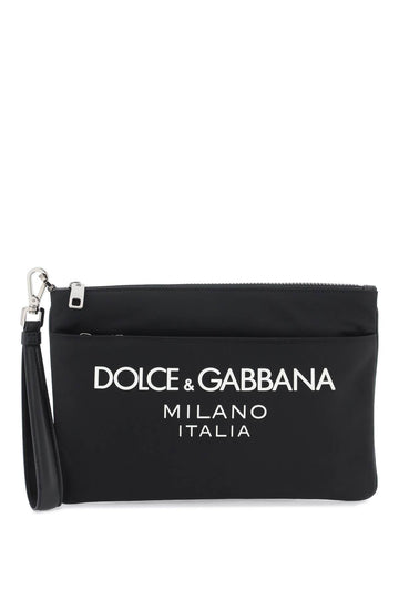 Dolce & Gabbana Nylon Pouch With Rubberized Logo Men