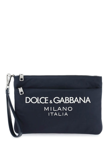 Dolce & Gabbana Nylon Pouch With Rubberized Logo Men