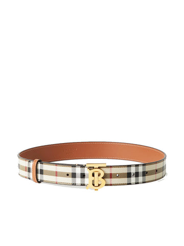 Check and Leather TB Belt