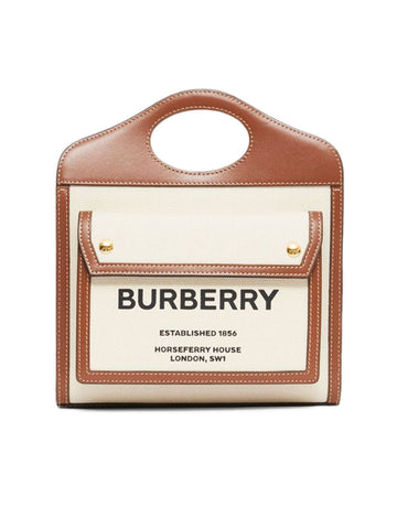 Mini Two-tone Canvas and Leather Pocket Bag
