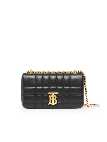 Quilted Leather Mini Lola Bag in Black