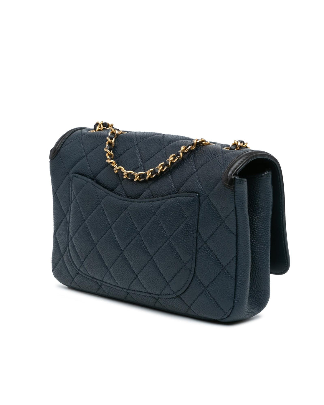 Small Quilted Caviar Leather CC Filigree Flap Bag with Chain Strap