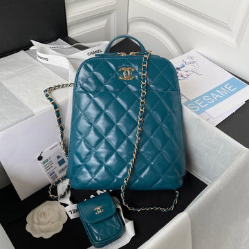 Makersluxe - Shiny Calfskin Backpack Blue