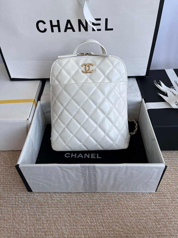 Makersluxe - Shiny Calfskin Backpack White