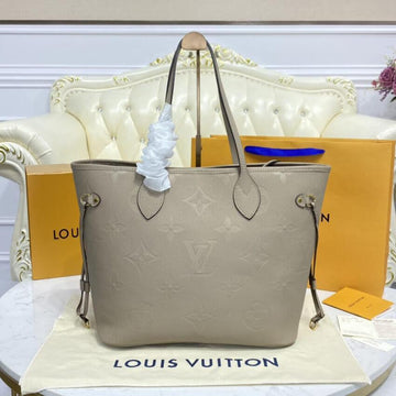 Makersluxe Beige Leather Neverfull Bag - LUV 590