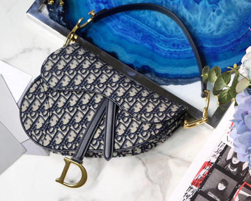 Makersluxe - Saddle Bag Blue Oblique Jacquard