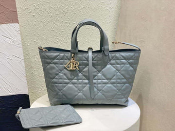 Makersluxe - Medium Toujours Bag Blue Macrocannage Calfskin