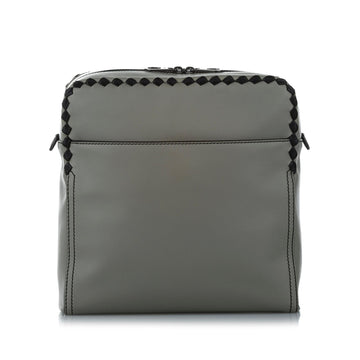 Bottega Veneta Intrecciato Checker Pilot Leather Crossbody Bag (MLB-24609)