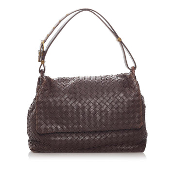 Bottega Veneta Intrecciato Flap Shoulder Bag (MLB-28630)