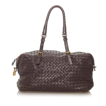 Bottega Veneta Intrecciato Leather Boston Bag (MLB-27937)